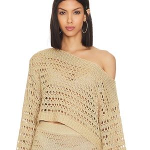 Jalisa Open Stitch Sweater in Tan